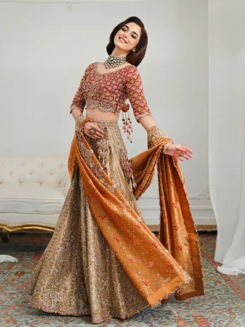 Lila Gold Lehnga Choli Bridal