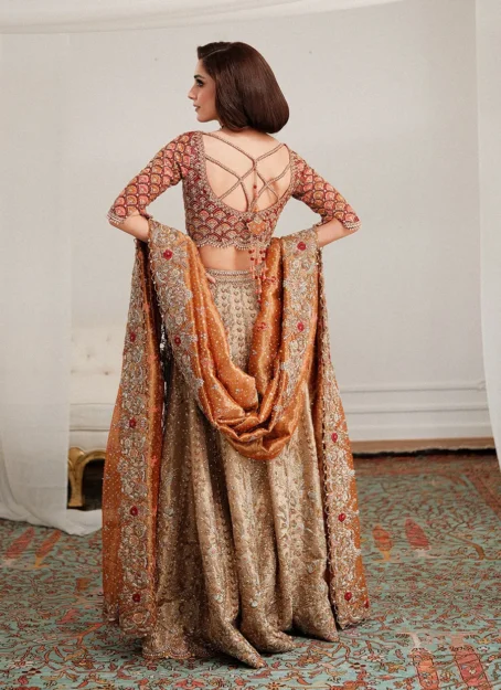 Lila Gold Lehnga Choli Bridal - Image 4